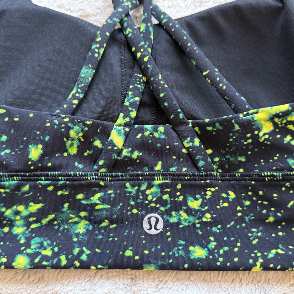Lululemon Energy Longline Bra Medium Support, B-D Cups Sparks Fly Multi Size 6 - Picture 8 of 14